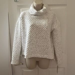 Apana Winter White Yoga Lifestyle Cowlneck Pullover Sweater- Size S